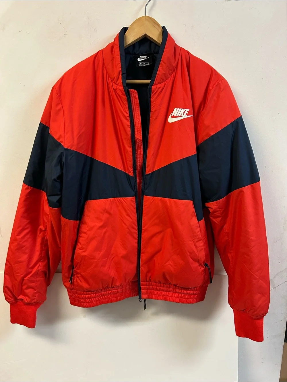 Nike Red and Black Men’s Chevron Windbreaker Jacket